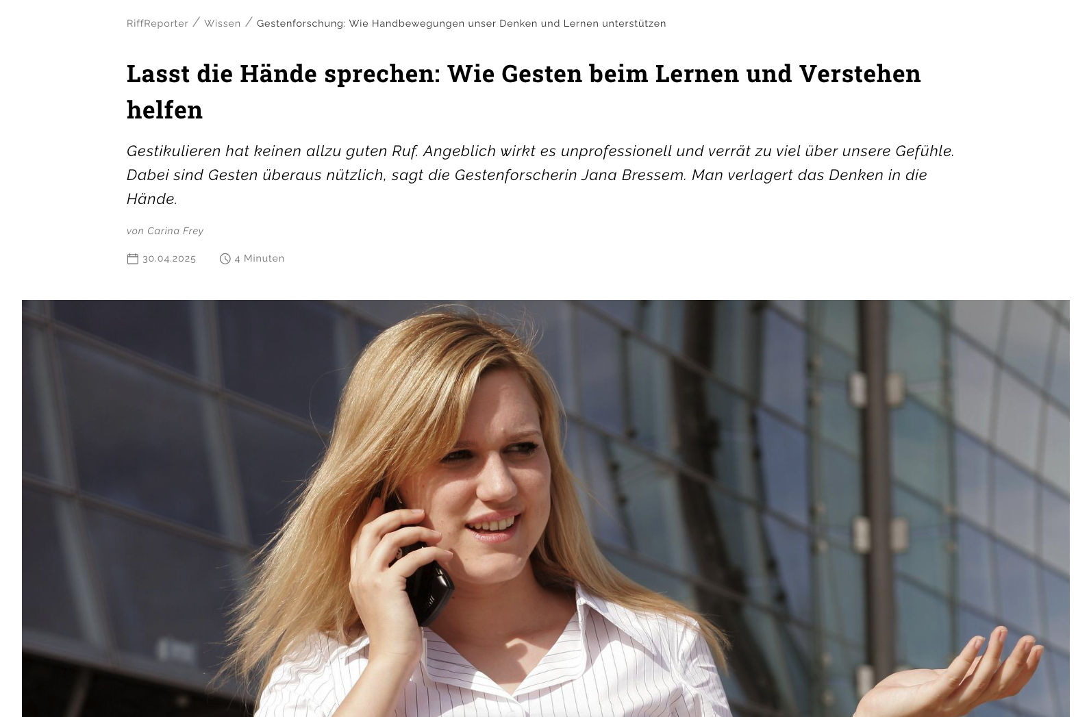 Dr. Jana Bressem im Gespräch über die Rolle von Gesten beim Lernen